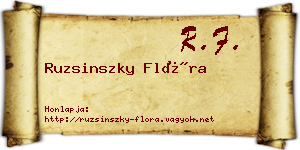 Ruzsinszky Flóra névjegykártya